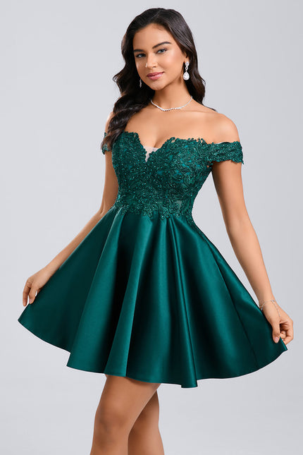 Robe Courte Émeraude Ornée - gallery 1