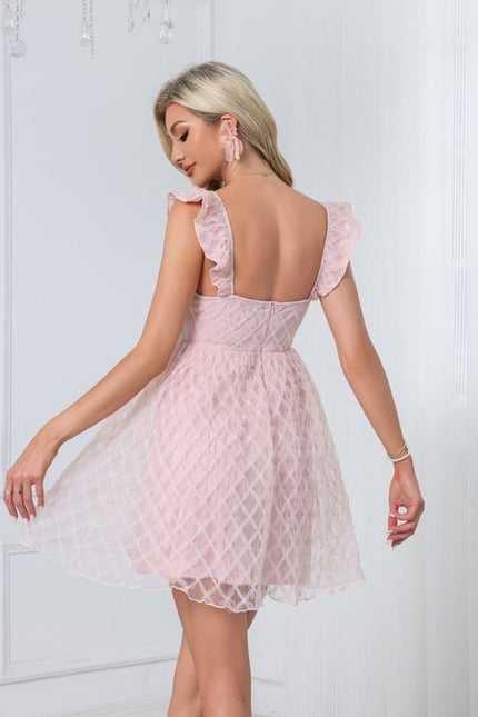 Robe Courte En Tulle Texturé - gallery 1