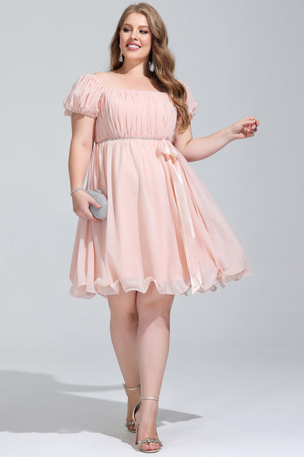 Robe Courte Mousseline Pêche - gallery 9