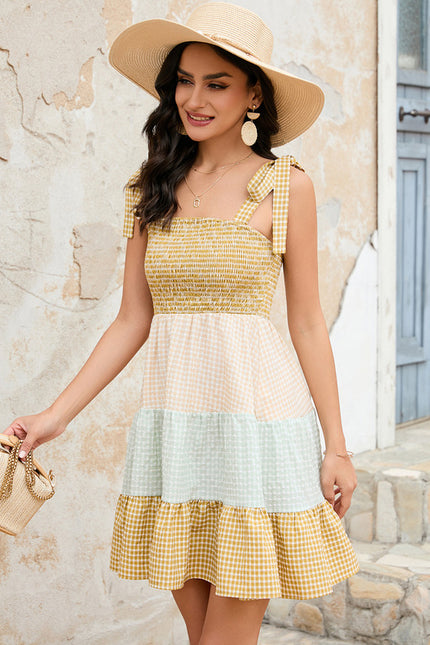 Robe Courte À Carreaux Estivale - gallery 2