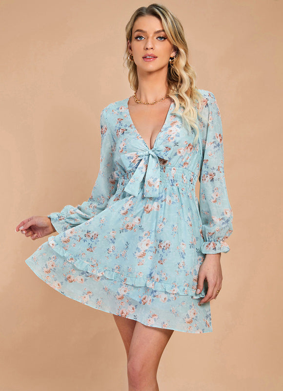 Robe Courte Fluo À Volants