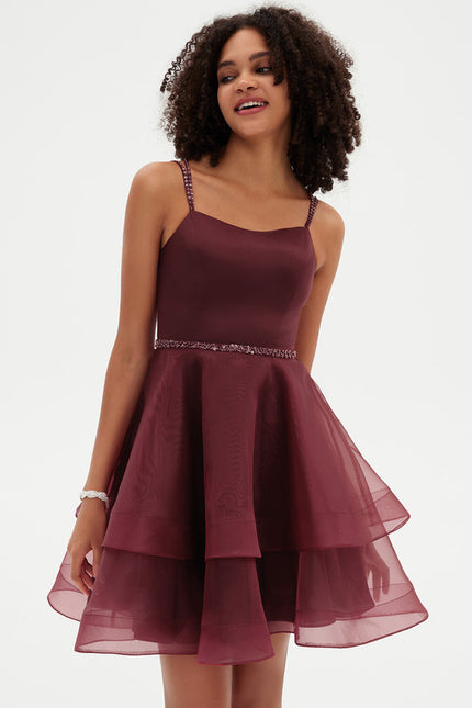 Robe Courte Cocktail Bordeaux - gallery 5