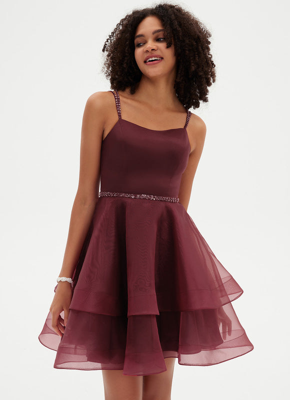 Robe Courte Cocktail Bordeaux - gallery 5
