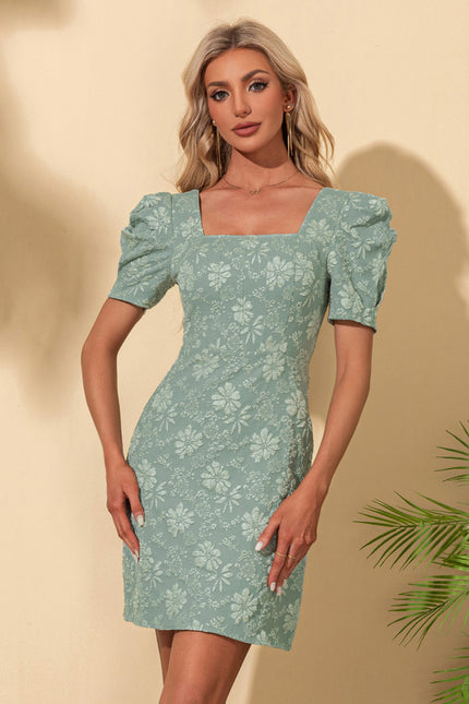 Robe Courte Fleurie En Polyester