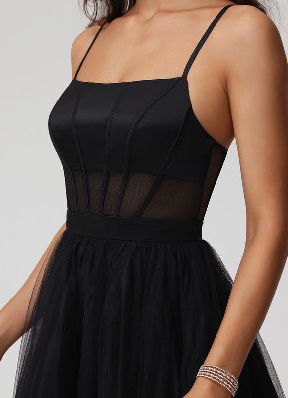 Robe Courte Cocktail Tulle Noir - gallery 8