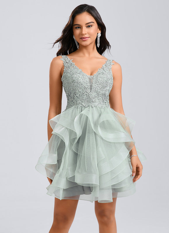 Robe Courte Cocktail En Tulle - gallery 6