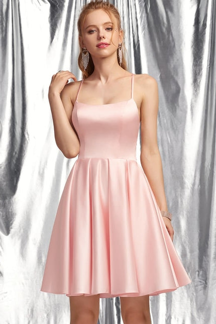 Robe Courte Rose Satinée - gallery 4