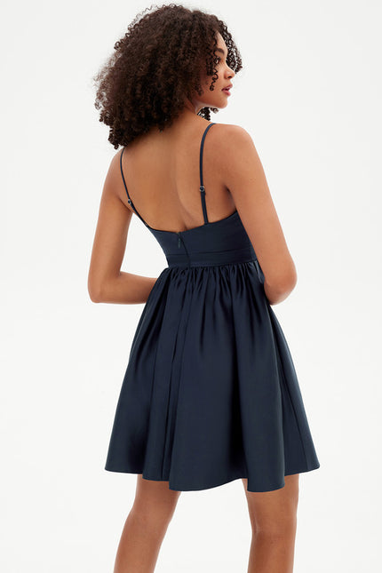 Robe Courte Satinée À Volants - gallery 4