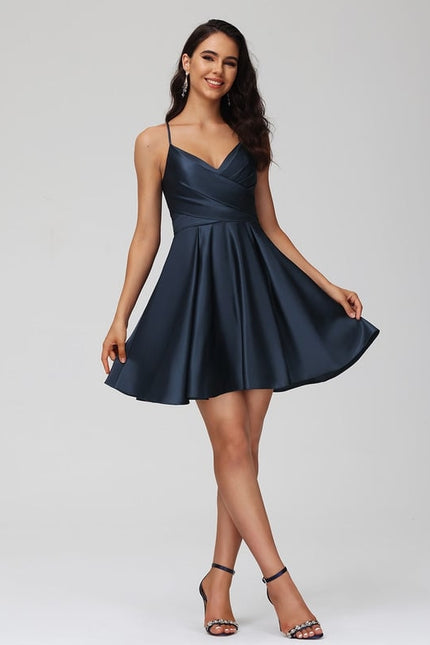 Robe Courte Satinée À Volants - gallery 6