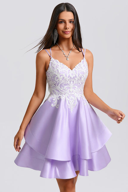 Robe Courte Lilas Élégante - gallery 3