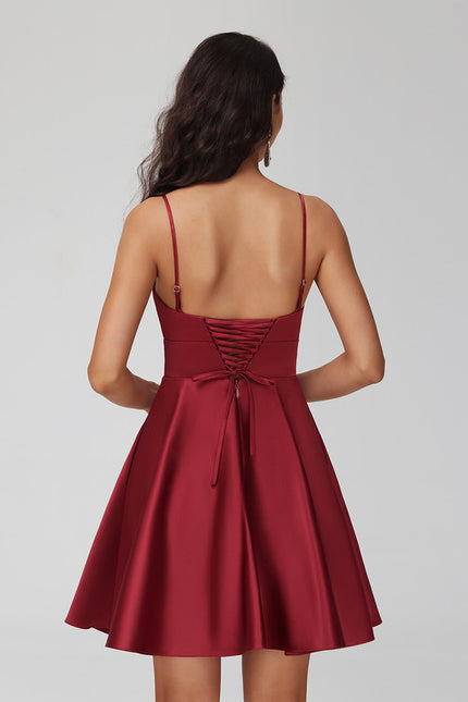 Robe Courte Satinée À Volants - gallery 5