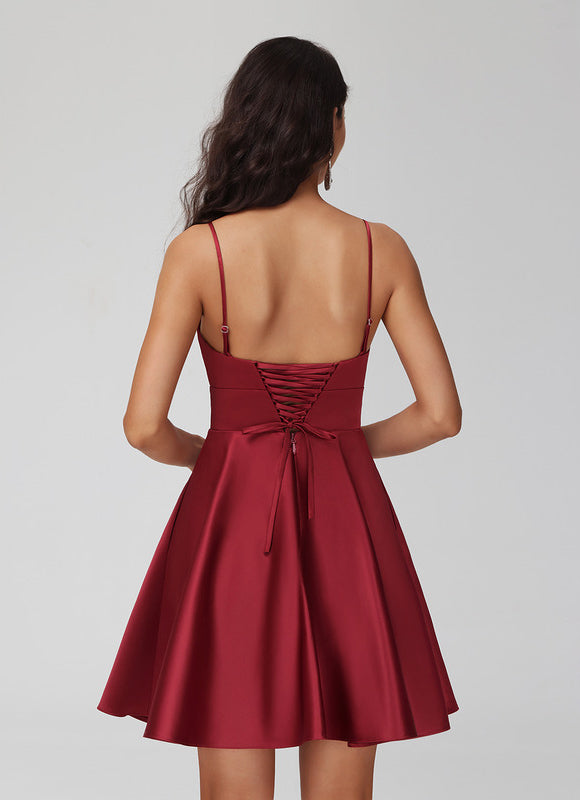 Robe Courte Satinée À Volants - gallery 5