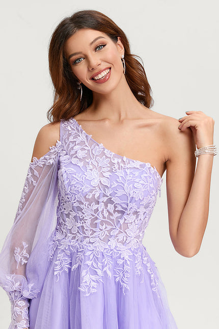 Robe Courte Asymétrique Coupe Trapèze À Volants - gallery 6
