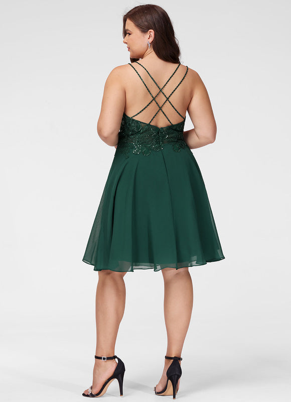 Robe Courte Évasée Brodée - gallery 7