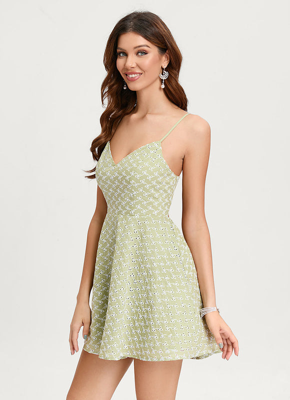 Robe De Soirée Courte Verte - gallery 1