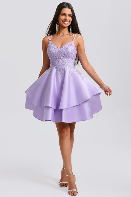 Robe Courte Lilas Élégante - gallery 4