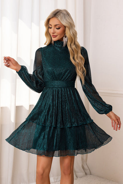 Robe Courte Émeraude À Volants - gallery 6