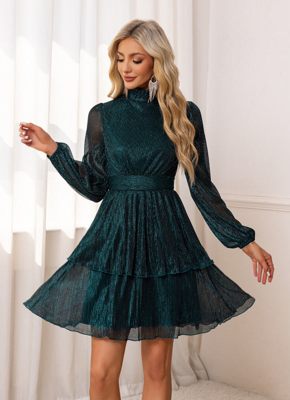 Robe Courte Émeraude À Volants - gallery 6
