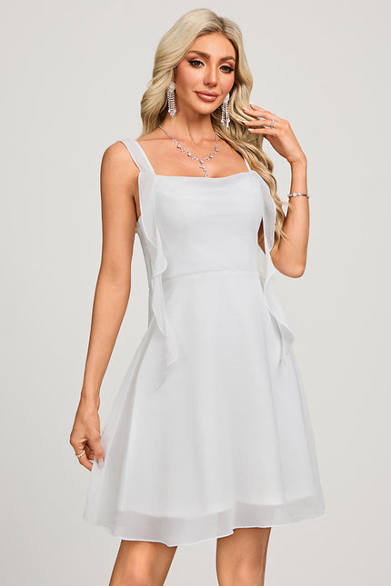 Robe Courte Blanche Fluide - gallery 4