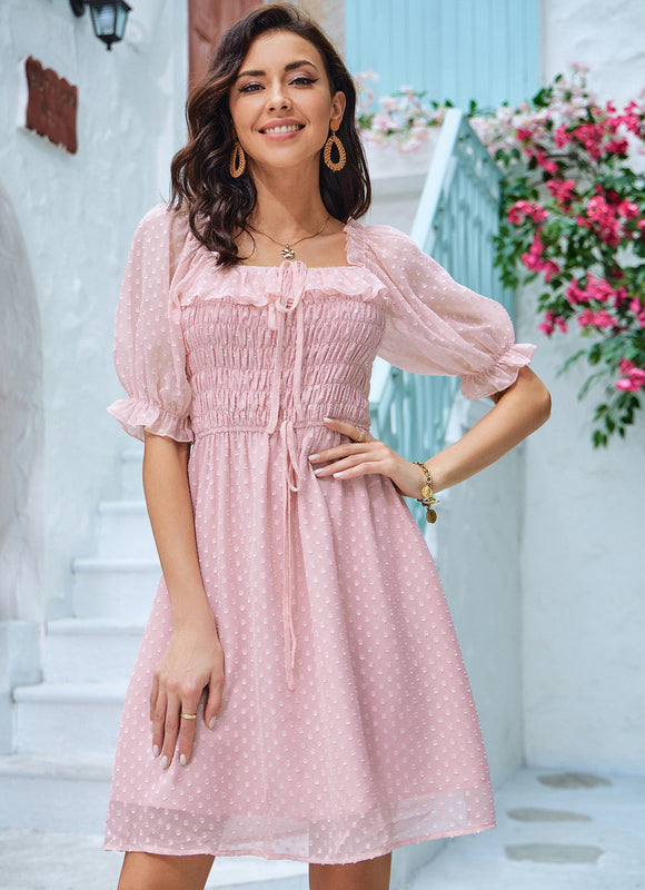 Robe Courte À Pois Délicate - gallery 7