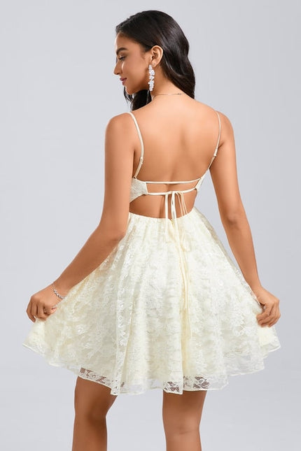 Robe Courte Dentelle Ivoire - gallery 4