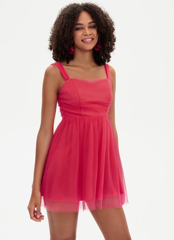 Robe Courte Rose Aérienne - gallery 7