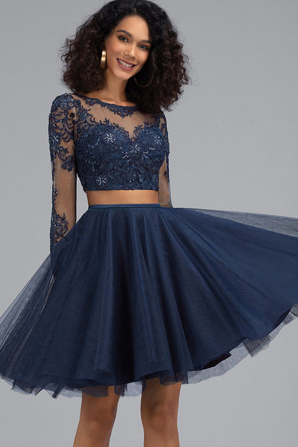 Robe Courte Tulle Marine