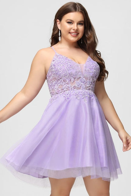 Robe Courte Tulle Lilas Élégante - gallery 9