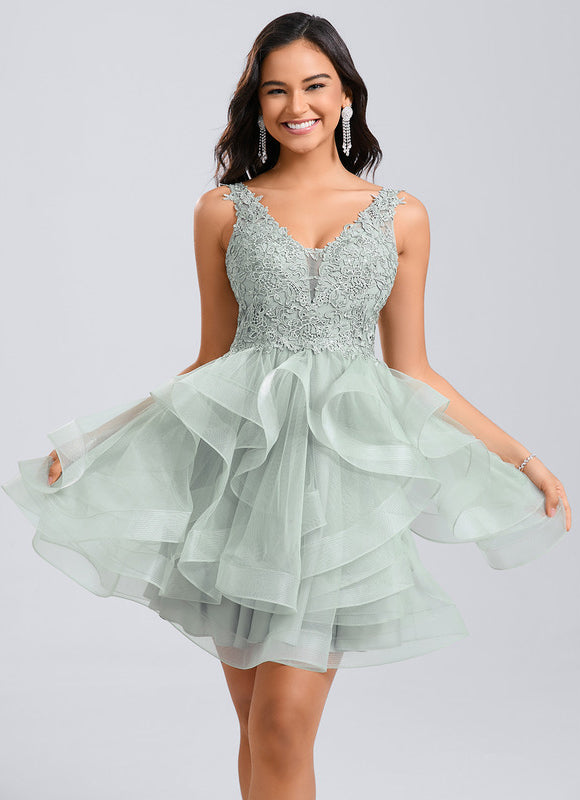 Robe Courte Cocktail En Tulle - gallery 2