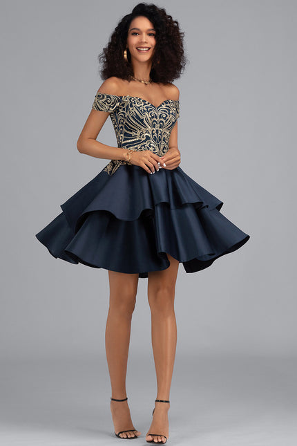 Robe Courte Satin Noire - gallery 4