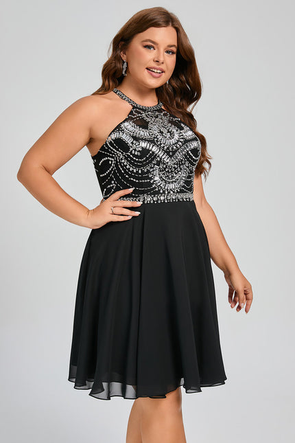 Robe Courte Noire Scintillante - gallery 6