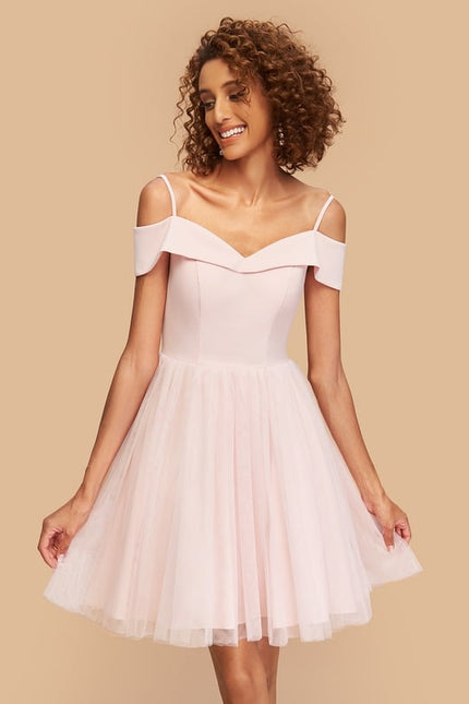 Robe Courte Tulle Rose Pâle - gallery 4