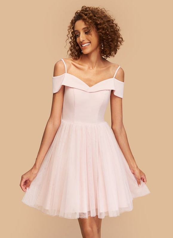 Robe Courte Tulle Rose Pâle - gallery 4