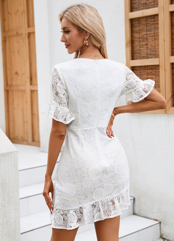 Robe Courte Dentelle Vaporeuse - gallery 2