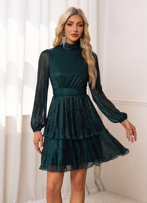 Robe Courte Émeraude À Volants - gallery 4