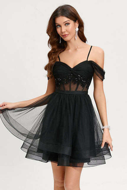 Robe Courte Tulle Noire