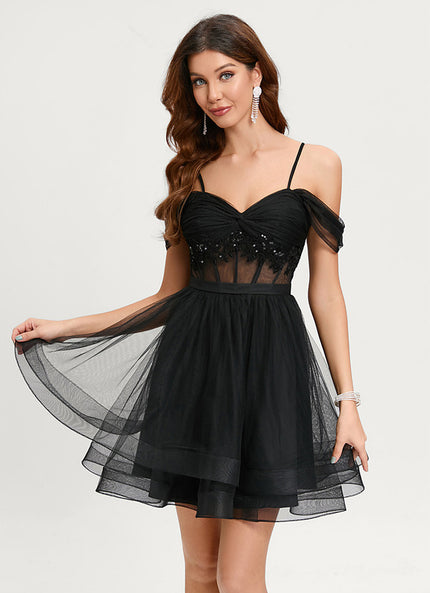 Robe Courte Tulle Noire