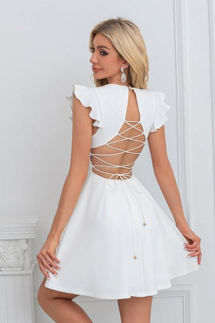 Robe Courte Dos Nu Blanche - gallery 4