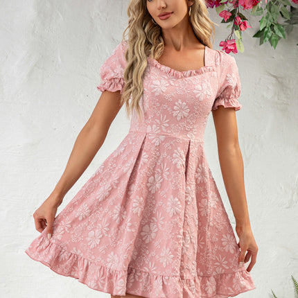 Robe Courte Rose Florale