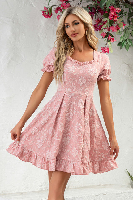 Robe Courte Rose Florale