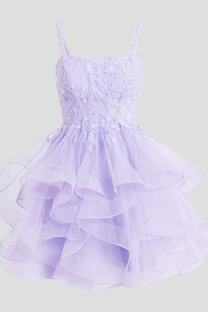 Robe Courte Tulle Asymétrique Rose - gallery 7