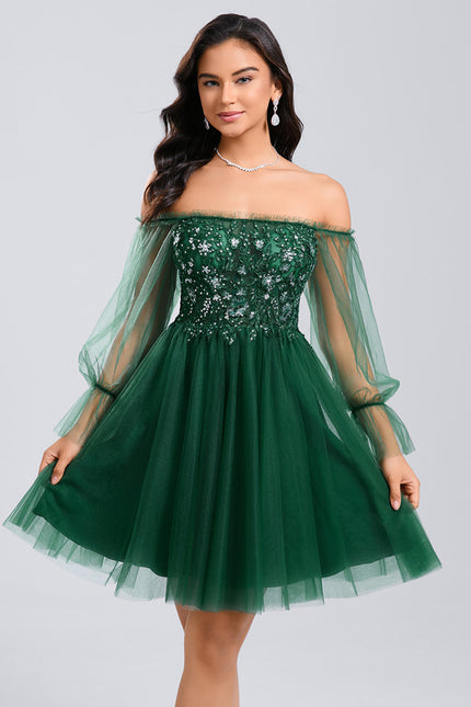 Robe Courte Epaule Dénudée - gallery 1