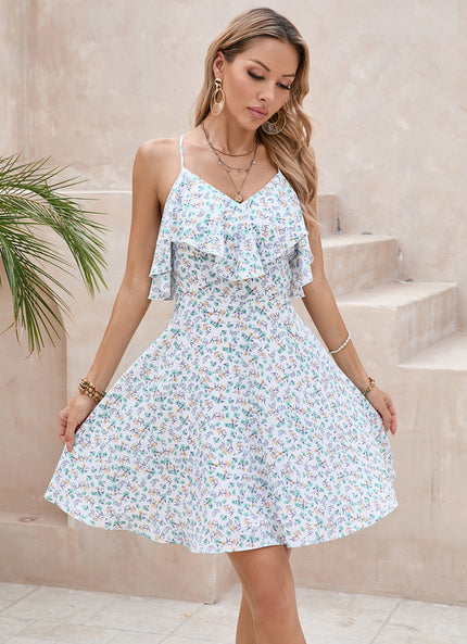 Robe Courte Estivale À Volants