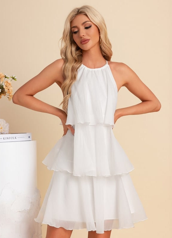 Robe Dos Nu Blanche Courte - gallery 3