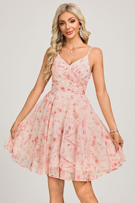 Robe Courte Vaporeuse À Bretelles
