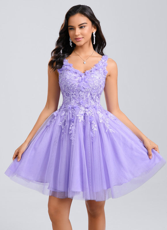 Robe Courte Violette Embellie