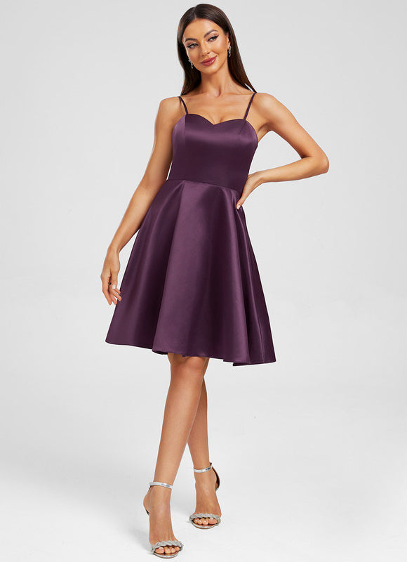 Robe Satin Soirée Courte - gallery 2