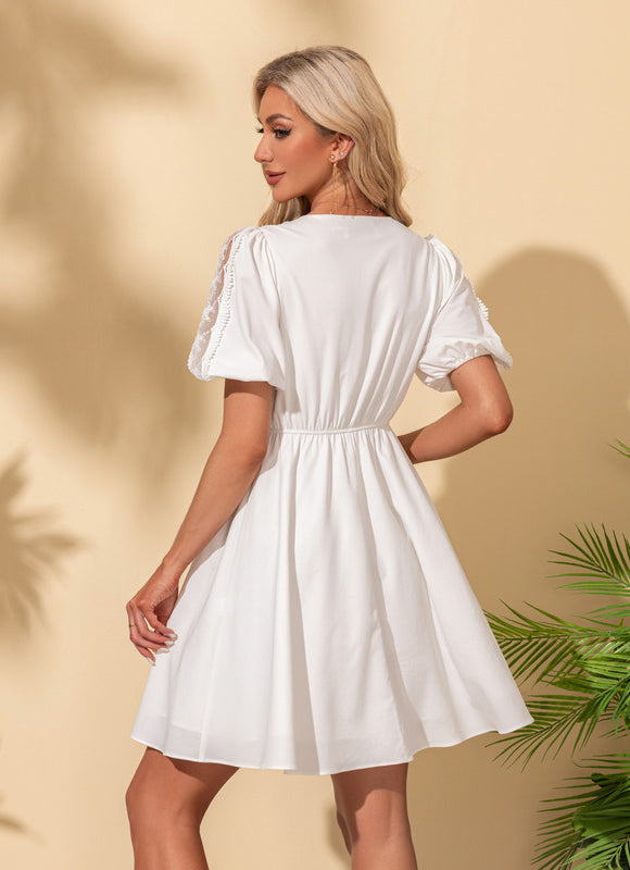 Robe Droite Courte Col V - gallery 5