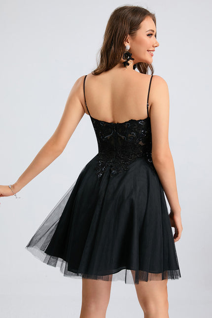 Robe Courte Tulle Embellie - gallery 1