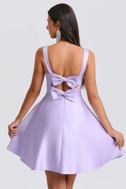 Robe Courte Lilas Ajustée - gallery 4